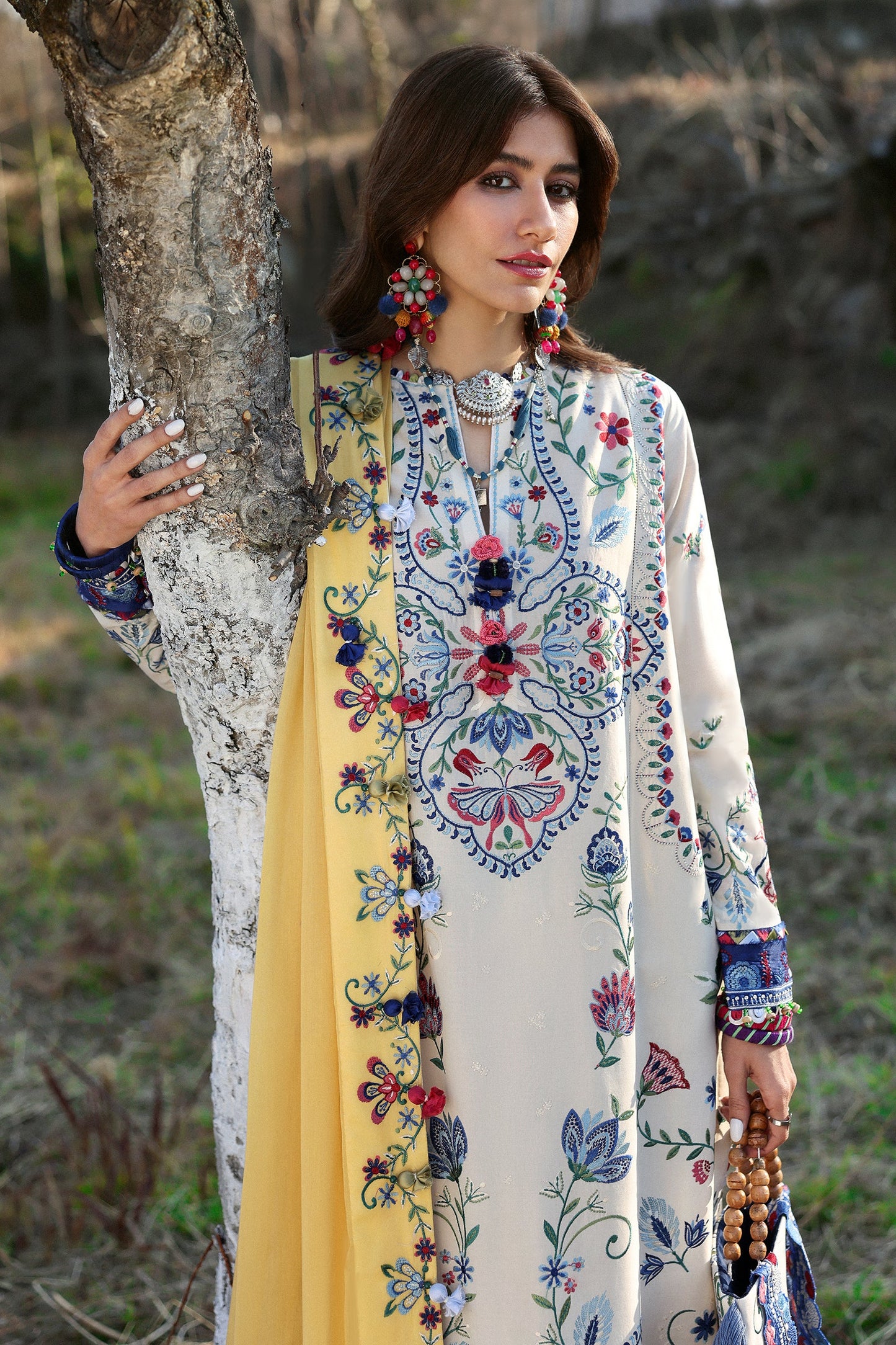 Zaha Lawn Salwar suit KASHUR With Hand Bag