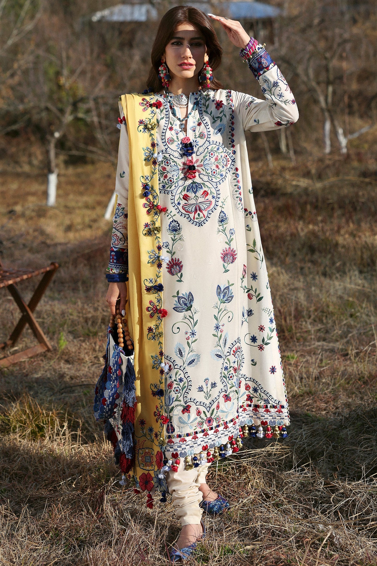 Zaha Lawn Salwar suit KASHUR With Hand Bag