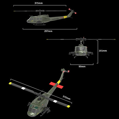 C032 1/48 Scale UH-1 Huey 2.4G 6CH Flybarless RC Helicopter Model (RTF Version)