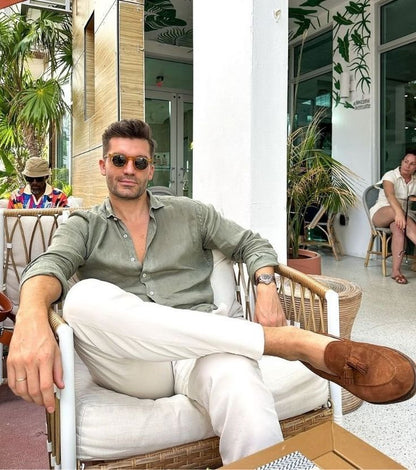 Linen Combo (Olive & Beige)