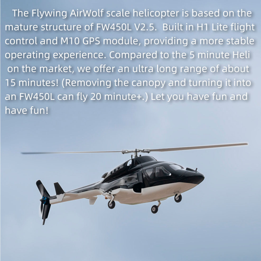 FLYWING FW450L Airwolf 450-Class RC Helicopter 2.4G RC 6CH Electric Airplane Model