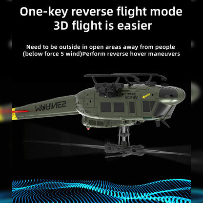 C032 1/48 Scale UH-1 Huey 2.4G 6CH Flybarless RC Helicopter Model (RTF Version)