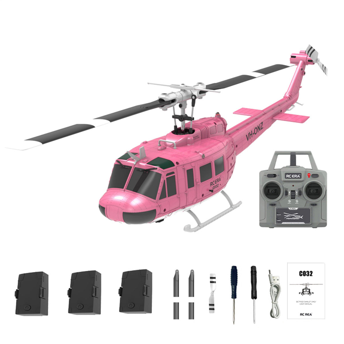 C032 1/48 Scale UH-1 Huey 2.4G 6CH Flybarless RC Helicopter Model (RTF Version)