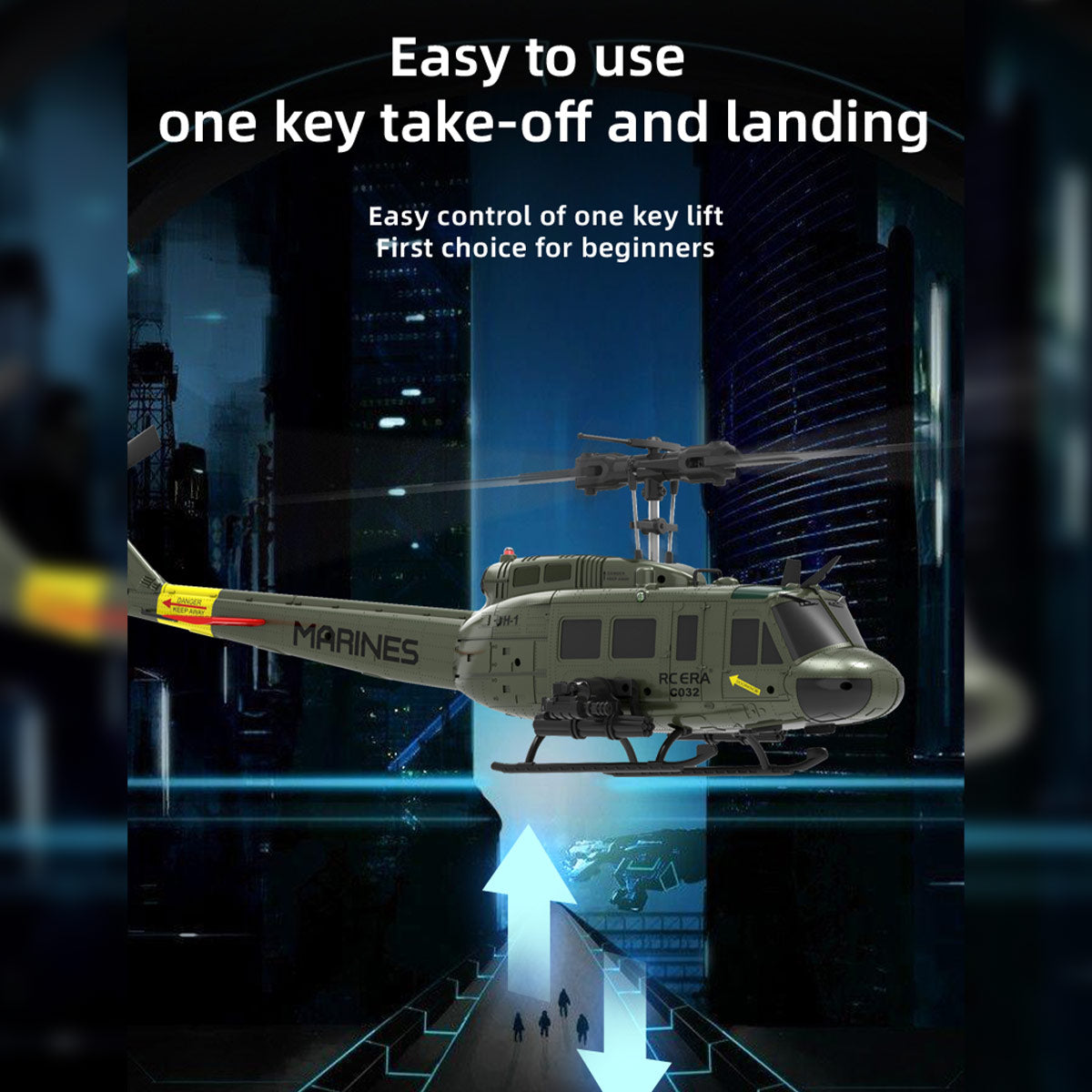 C032 1/48 Scale UH-1 Huey 2.4G 6CH Flybarless RC Helicopter Model (RTF Version)