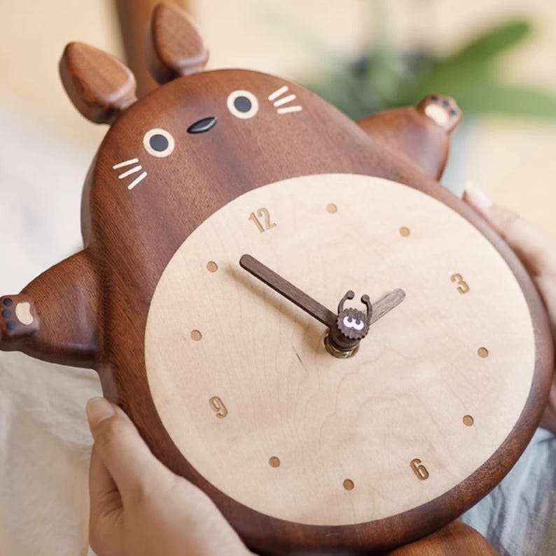 Handmade Totoro Wooden Wall Clock