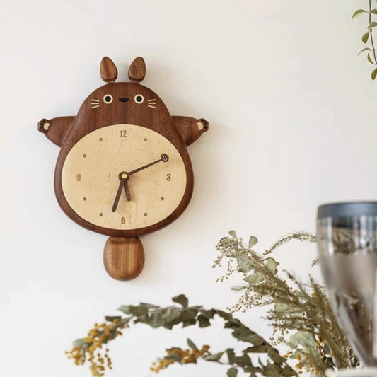 Handmade Totoro Wooden Wall Clock