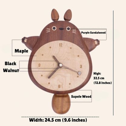 Handmade Totoro Wooden Wall Clock