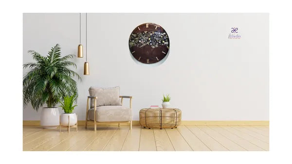 Wood Epoxy Art Clock Mechanism Wall Clock