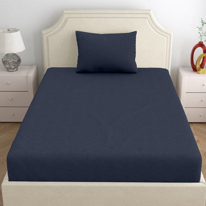 Fitted Bedsheet - Single/Navy
