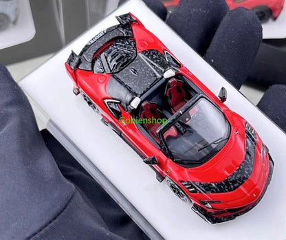 GB HKM 1:64 Red Mansory F9xx Convertible Sports Model Diecast Collect Car