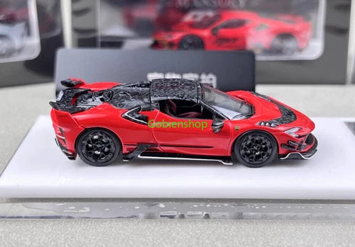 GB HKM 1:64 Red Mansory F9xx Convertible Sports Model Diecast Collect Car