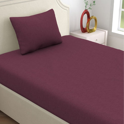 Fitted Bedsheet - Single/Wine